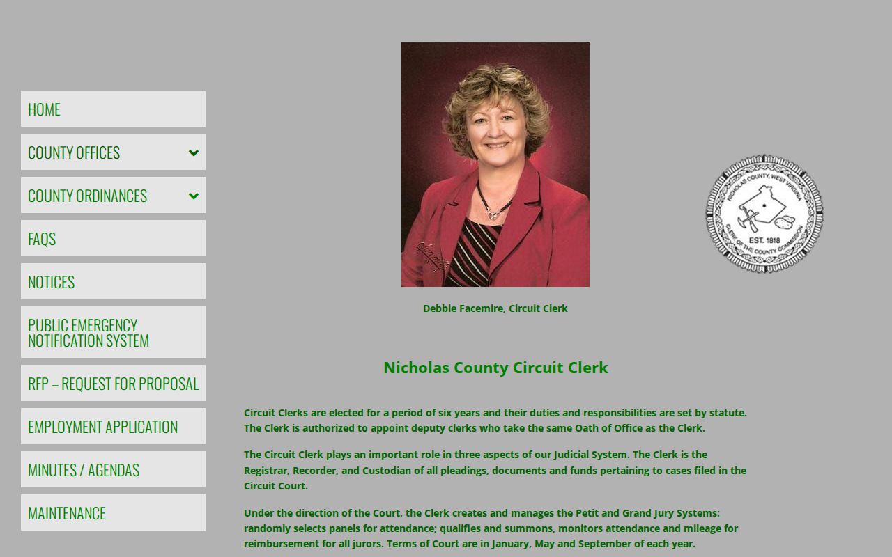 Nicholas County Circuit Clerk criminal court record access