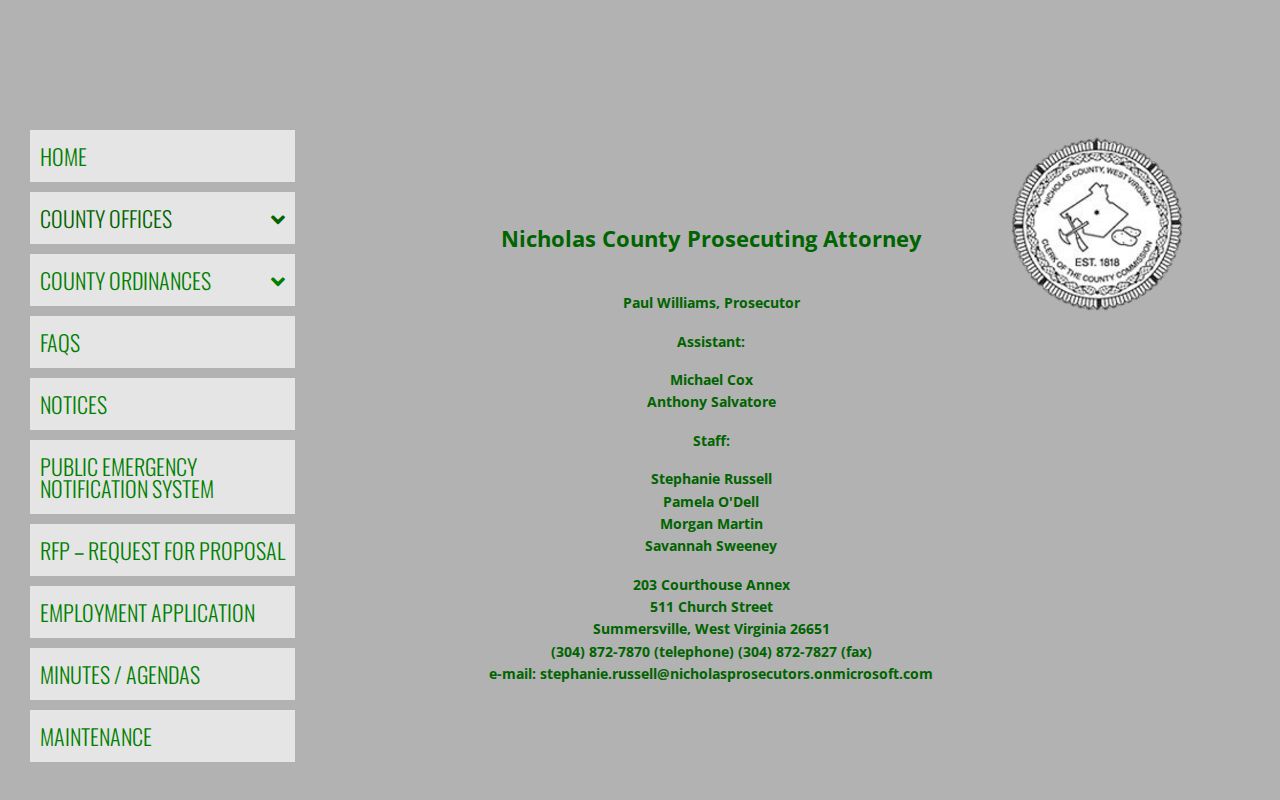 Nicholas County criminal case prosecutor and diversion context