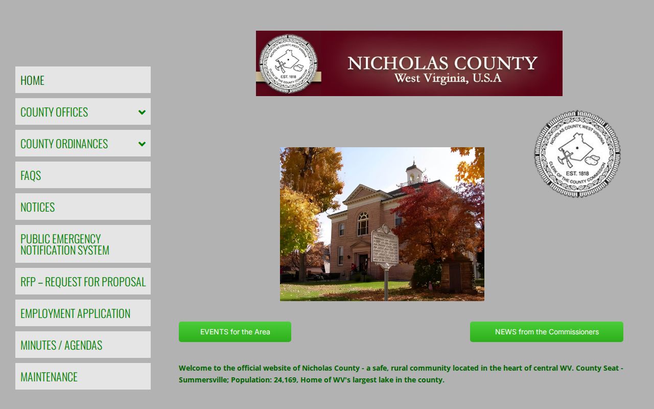 Nicholas County government criminal records office routing