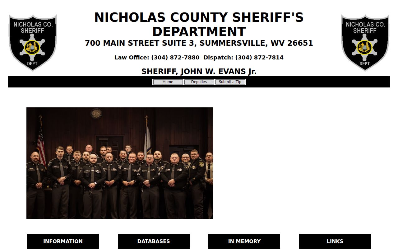 Nicholas County Sheriff source for records separate from court cases