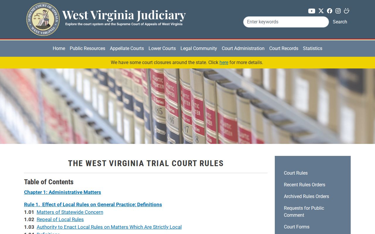 Nicholas County arrest case access under West Virginia trial court rules