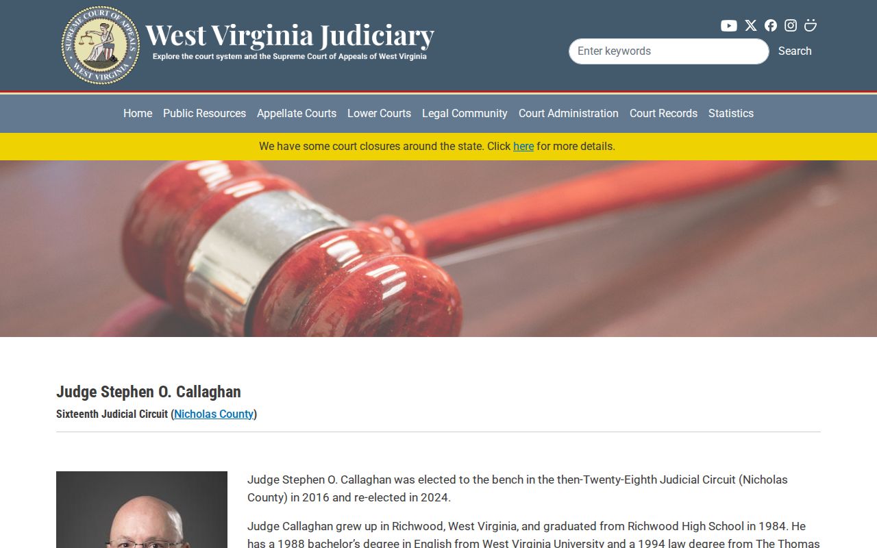 Nicholas County court program source relevant to Richwood criminal case records